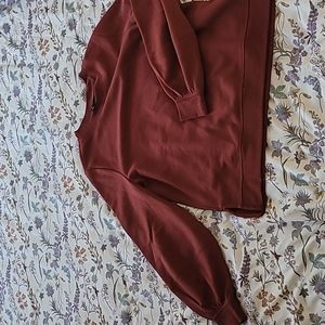 Banana republic brown / red puffy sleeve sweater size XS